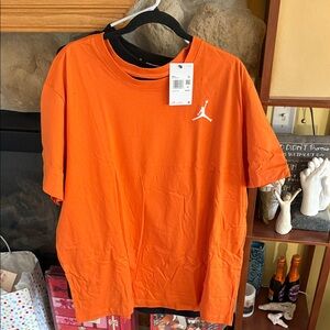 Jordan Men's Bright Orange Tee with White Logo nwt size 3XL